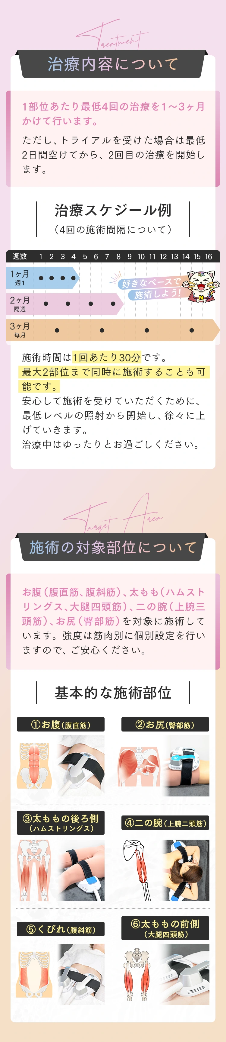 治療内容・対象部位